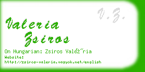 valeria zsiros business card